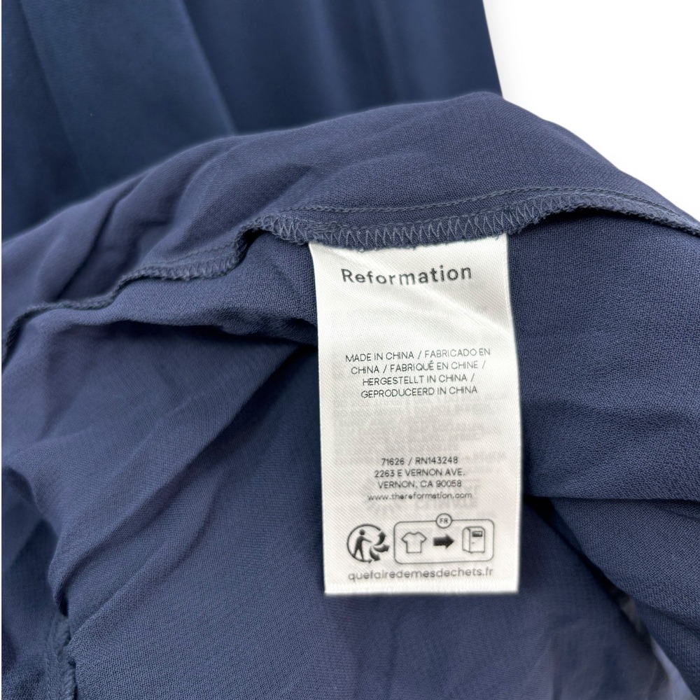 Reformation Cyra Pieced Drop-Waist Maxi Dress Navy Blue - Size 4 - Picture 15 of 16